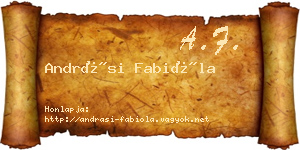 Andrási Fabióla névjegykártya